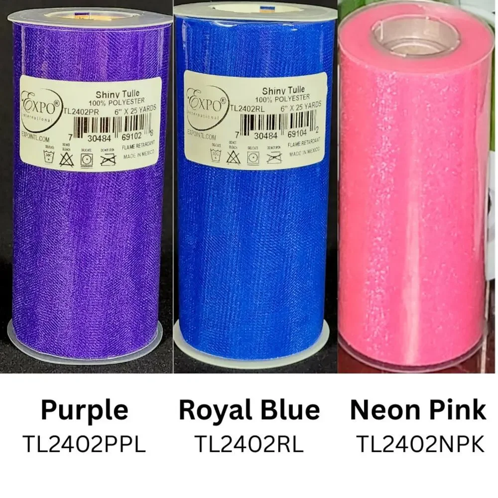 EXPO Shiny Tulle Rolls • YOU PICK 3 • Craft/Sewing/Wedding Decor